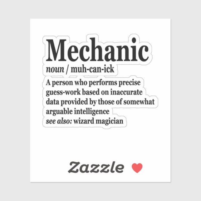 Dieselmechaniker-Definition-Funny-Reparateur Vater Aufkleber (Blatt)