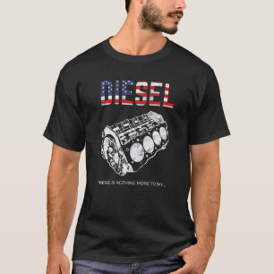 Dieselmotor für Autos Garage USA-Flagge Mechaniker T-Shirt