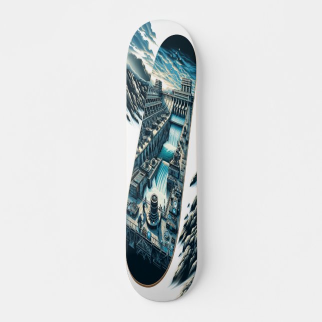 ‚Dieselpunk Hydroelektrische Power Deck‘ Skateboard (Vorne)