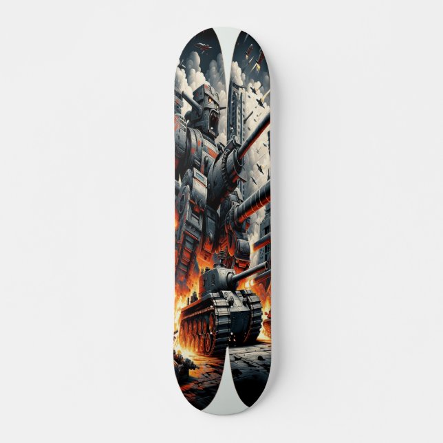 ‚Dieselpunk Mech Warfare Deck‘ Skateboard (Vorne)