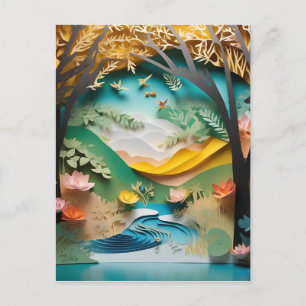 Dieser 3D-Papier-Kunst-Bambuswald ist so realistis Feiertagspostkarte