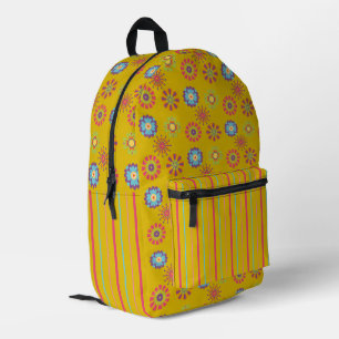 Dieser 70er Jahre Look Print Cut Nähen Rucksack