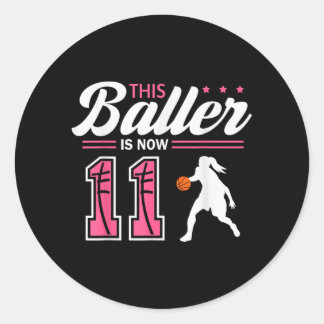 Dieser Baller ist 11 Jahre alt Baseball 11. Geburt Runder Aufkleber