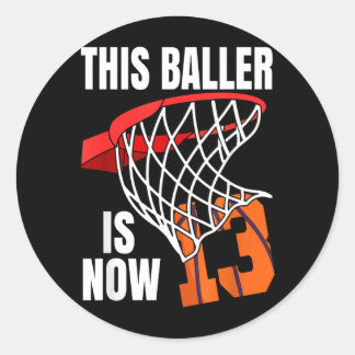 Dieser Baller ist jetzt 13 - 13. Geburtstag Basbal Runder Aufkleber