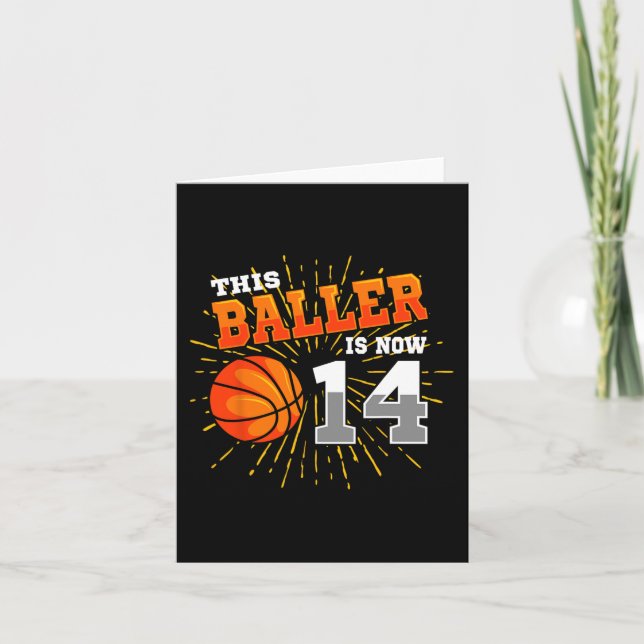 Dieser Baller ist jetzt 14 Basketball 14. Geburtst Karte (Vorderseite)