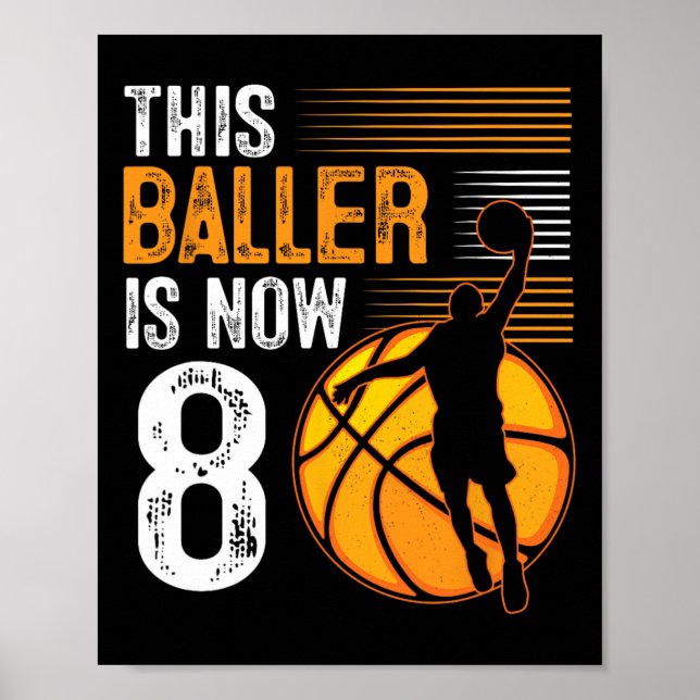 Dieser Baller ist jetzt 8 Jahre alt Basketball 8.  Poster (Vorne)
