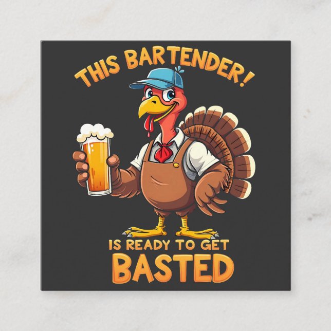 Dieser Barkeeper ist bereit, sich zu blamieren Quadratische Visitenkarte (Vorderseite)