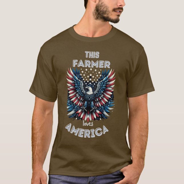 Dieser Bauer Lieben Amerika Patriotic Eagle T-Shirt (Vorderseite)