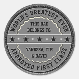 Dieser Bestste je Vater gehört zu: Name(n) Runder Aufkleber