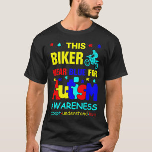 Dieser Biker trägt Blau für Autismus Awareness T - T-Shirt