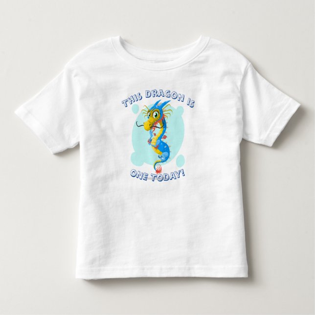 Dieser Drache ist heute eins - das erste Geburtsta Kleinkind T-shirt (Vorderseite)