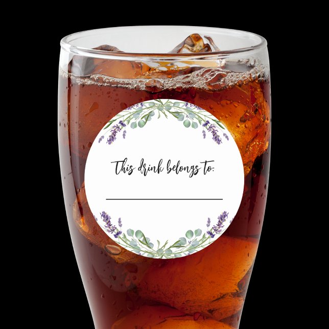 Dieser Drink gehört zu einem Hochzeitlavender Runder Aufkleber (Von Creator hochgeladen)