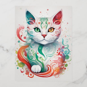 Dieser Druck ist eine schöne und detaillierte Illu Folien Feiertagspostkarte