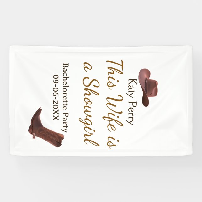 Dieser Ehefrau ist ein Showgirl Junggesellinnenabs Banner (Horizontal)