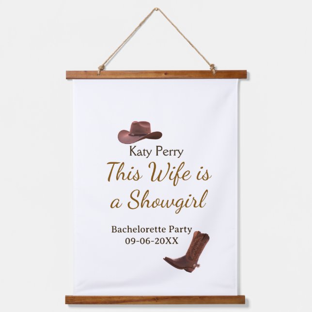 Dieser Ehefrau ist ein Showgirl Junggesellinnenabs Wandteppich Mit Holzrahmen (Vorderseite)
