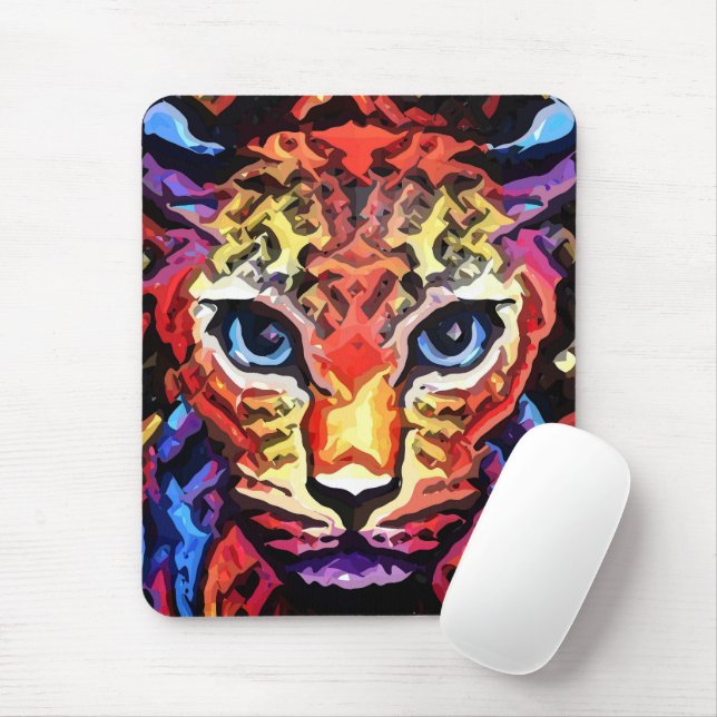 Dieser farbenfrohe Leopard-Look  Mousepad (Mit Mouse)
