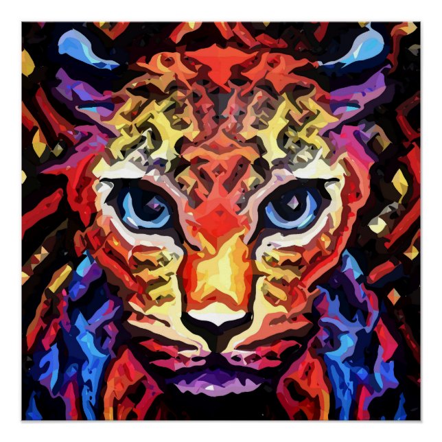 Dieser farbenfrohe Leopard-Look  Poster (Vorderseite)
