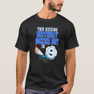 Dieser Geburtstag Fußball Boy ist 9 Fußball-Thema T-Shirt