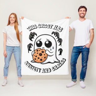 Dieser Geist hat Angst und Snacks Fleecedecke