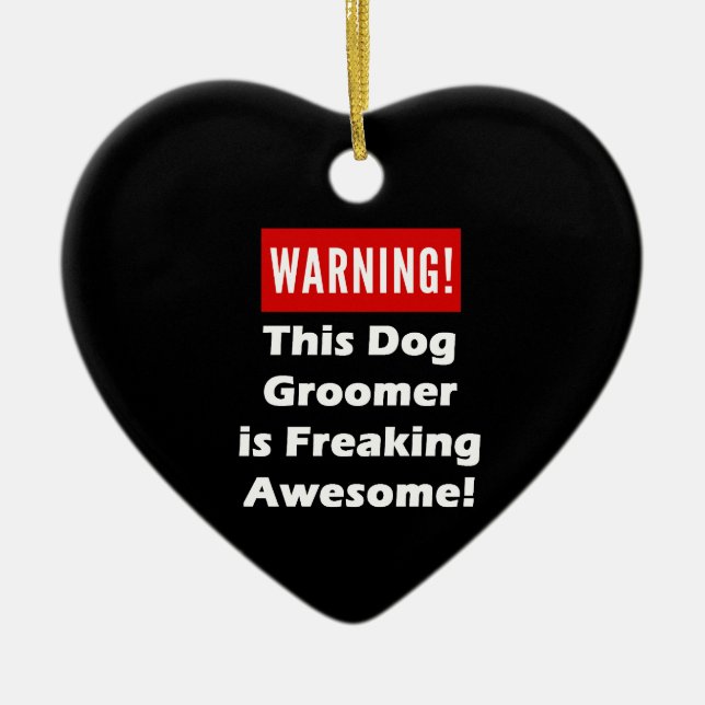 Dieser HundeGroomer ist- das Ausflippen Keramikornament (Vorne)