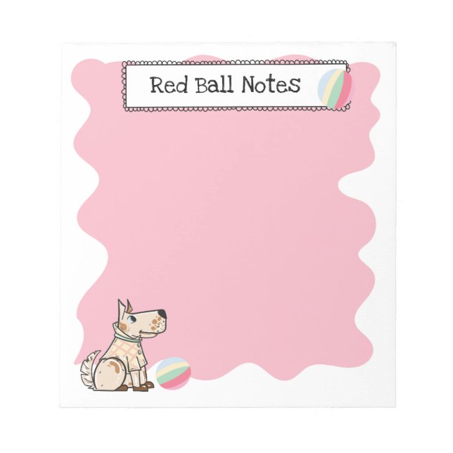 Dieser Hundshund Ball Red Notepad Notizblock (Vorderseite)