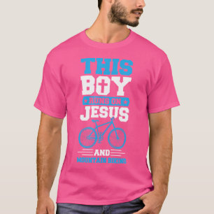 Dieser Junge fährt auf Jesus und Mountainbike Chri T-Shirt