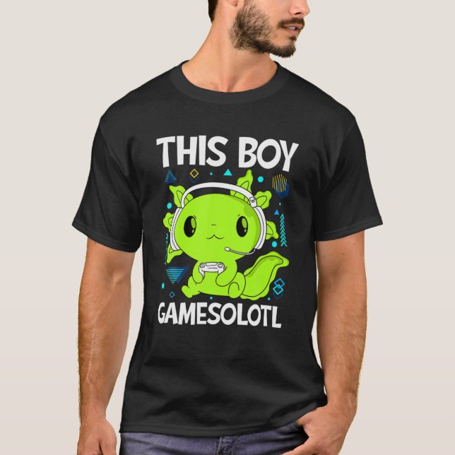 Dieser Junge Gamesolotl, Videospiel Axolotl Gaming T-Shirt (Vorderseite)