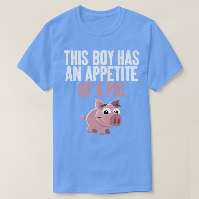 Dieser Junge hat einen Appetit auf ein Schweinchen T-Shirt (Design vorne)