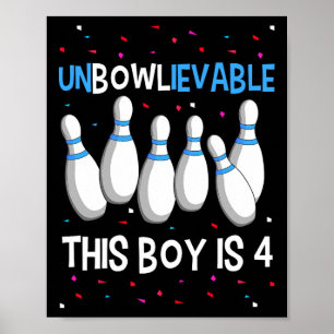 Dieser Junge ist 4 Geburtstagspartei Bowling Poster