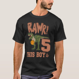 Dieser Junge ist 5 Dinosaurier 5. Geburtstag Rex B T-Shirt