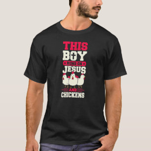 Dieser Junge läuft auf Jesus und Hühner Christlich T-Shirt