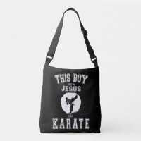 Dieser Junge läuft auf Jesus und Karate Kostümgesc