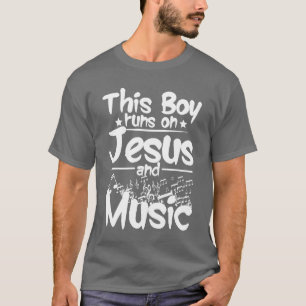 Dieser Junge läuft auf Jesus und Musikretro T-Shirt