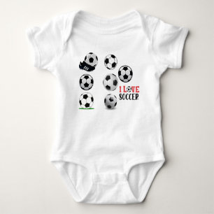 Dieser Junge Liebe Fußball mit Fußball Baby Strampler