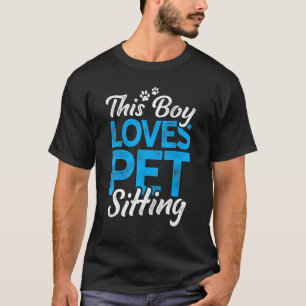 Dieser Junge Lieben Haustiere sitzen Tierhunde Sit T-Shirt