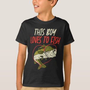 Dieser Junge Lieben, mit einer Familie zu fischen, T-Shirt