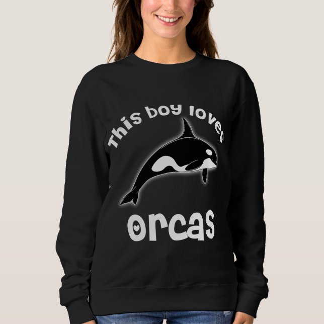 Dieser Junge Lieben Orcas Liebe Funny Whale Sweatshirt (Vorderseite)