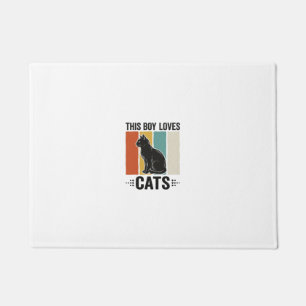 Dieser Junge liebt Katzen Retro Katzenliebhaber De Fußmatte