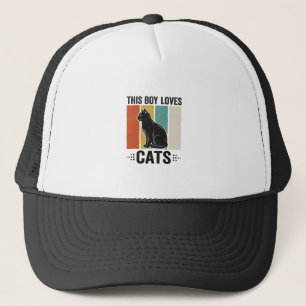 Dieser Junge liebt Katzen Retro Katzenliebhaber De Truckerkappe