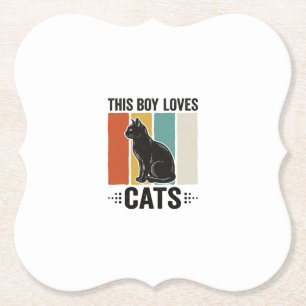 Dieser Junge liebt Katzen Retro Katzenliebhaber De Untersetzer