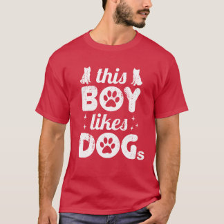 Dieser Junge mag Hunde mit einem lustigen Freund T-Shirt