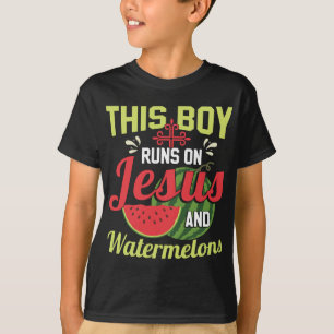 Dieser Junge spielt auf Jesus und Wassermelonen T-Shirt