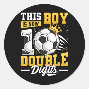 Dieser Junge zweistellige Fußball 10 Jahre alt Jun Runder Aufkleber