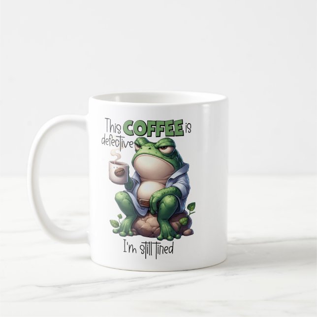 "Dieser Kaffee ist kaputt" Grumpy Frog Tasse (Links)