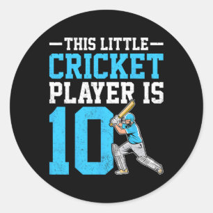 Dieser kleine Cricketspieler ist 10 Jahre alt 10. Runder Aufkleber