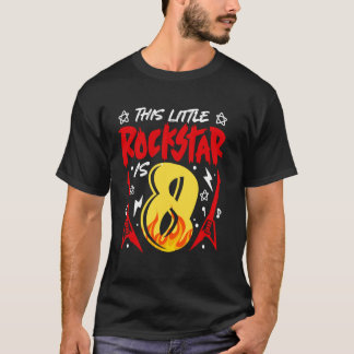 Dieser kleine Rock Star ist 8 Kids Gitarre 8. Gebu T-Shirt