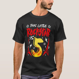 Dieser kleine Rockstar ist 5 Kinder Gitarre 5. Geb T-Shirt