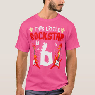 Dieser kleine Rockstar ist 6 Gitarre 6. Geburtstag T-Shirt