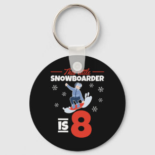 Dieser kleine Snowboarder ist 8. 8. Geburtstag Sno Schlüsselanhänger