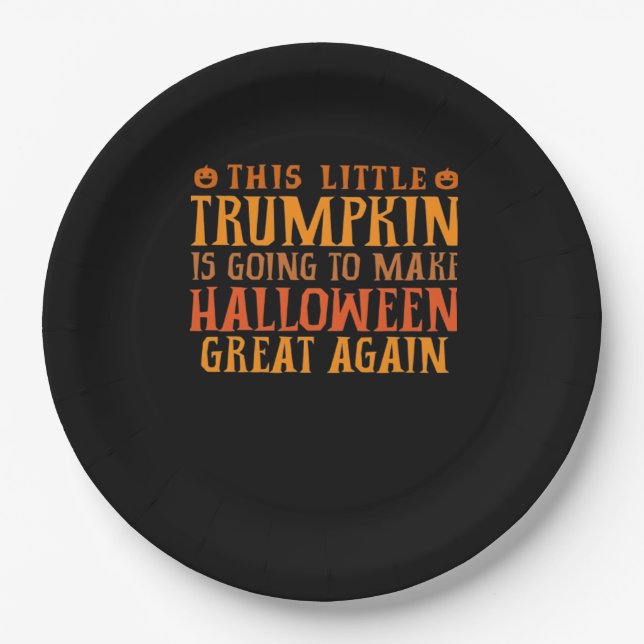 Dieser kleine Trumpkin wird Halloween GR Pappteller (Vorderseite)